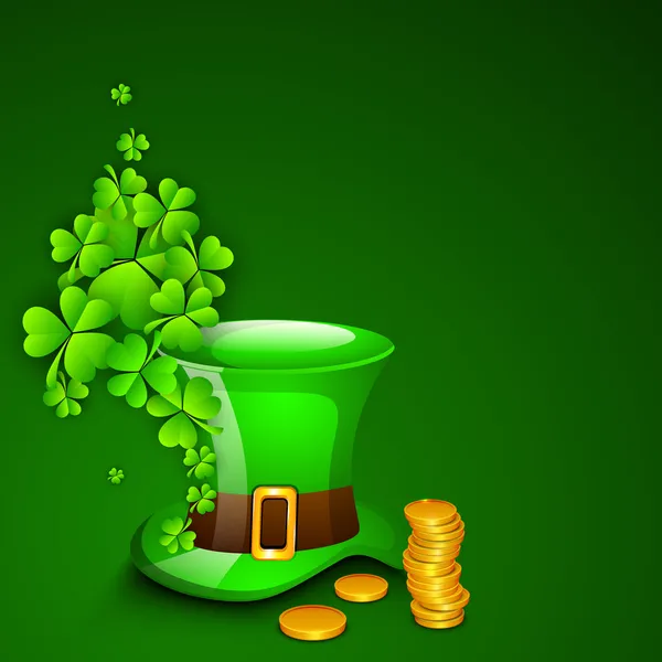 Saint Patrick 's Day Hintergrund oder Grußkarte mit Kobold — Stockvektor