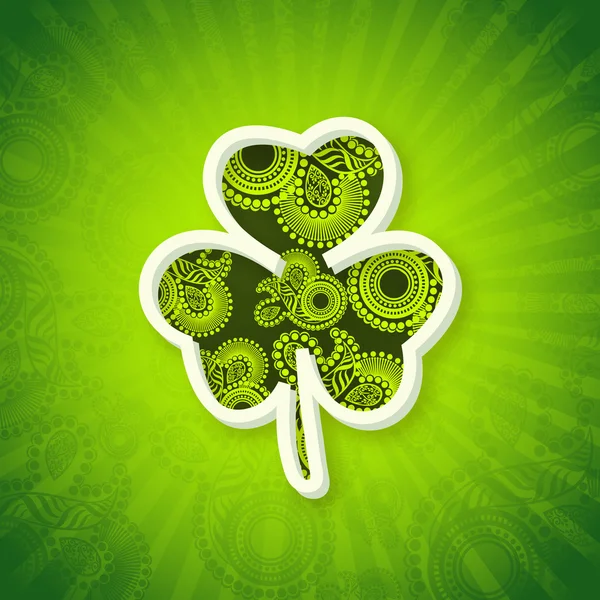 Irisches shamrock hinterlässt hintergrund für happy st. patrick 's day. ep — Stockvektor