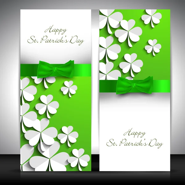 Shamrock decorated banner set for Happy St. Patrick's Day. — Stock Vector