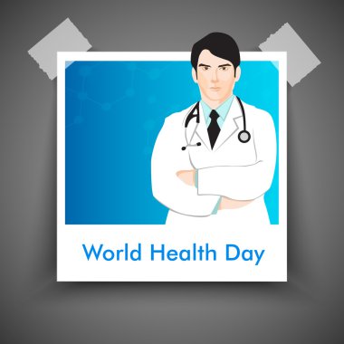 Abstract World health day concept with illustration of doctor. clipart