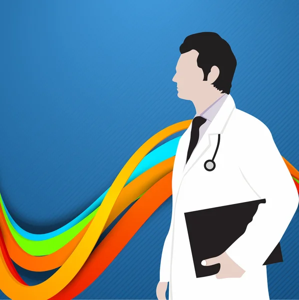 Abstract Concetto di giornata mondiale della salute con illustrazione del medico . — Vettoriale Stock