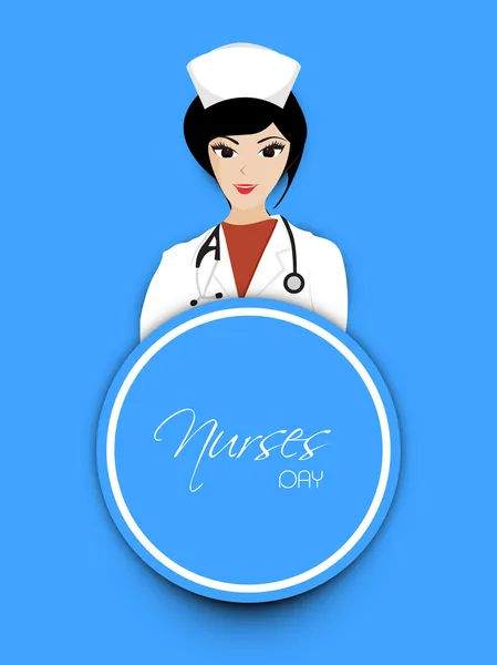 Concepto del Día Internacional de la Enfermera con ilustración de una enfermera — Vector de stock