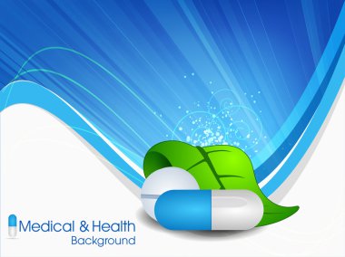 tıbbi geçmişi ile bitkisel Kapsüller ve yapraklar. EPS 10.