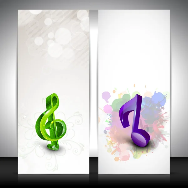 Musical banner set. EPS 10. — Stock Vector