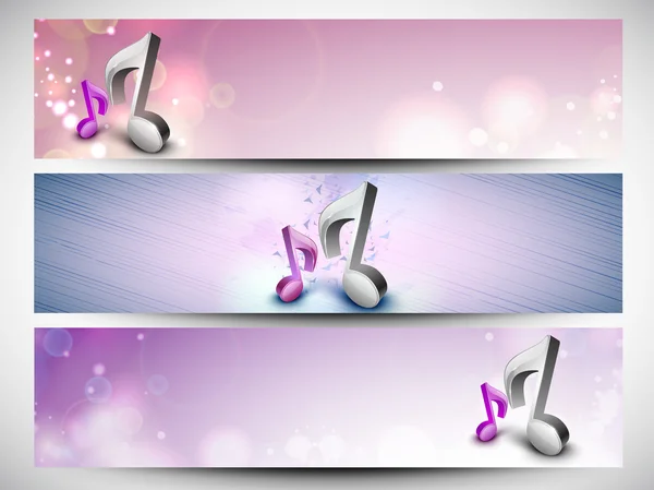 Set banner musicale per siti web. EPS 10 . — Vettoriale Stock