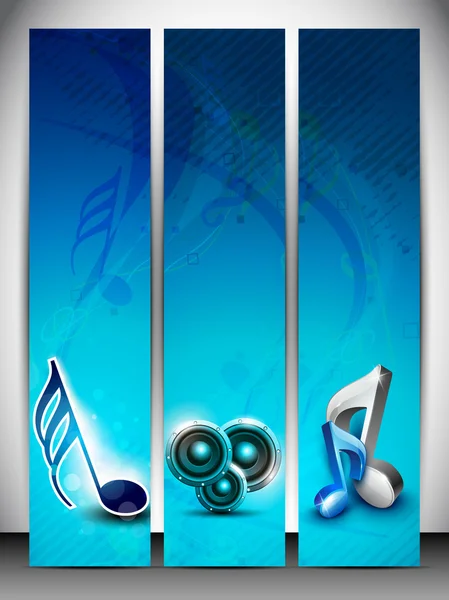 Musical banner set. EPS 10. — Stock Vector