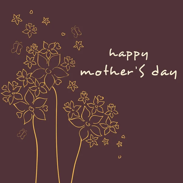 Banner floral decorado, volante o fondo para Madres Felices D — Vector de stock