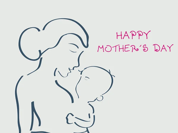 Ilustração de uma mãe feliz com seu filho para mães felizes —  Vetores de Stock