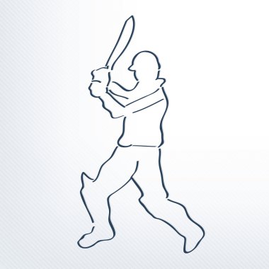 Cricket batsman in playing motion, sports concept. clipart