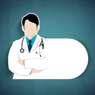 soyut Dünya Sağlık günü konseptiyle çizimde bir doktor.
