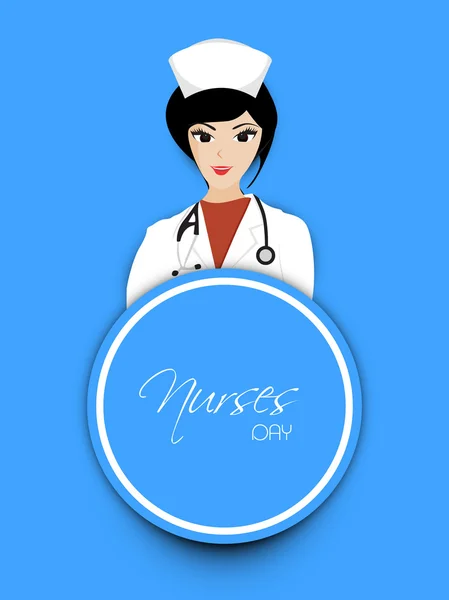 International nurse day concept with illustration of a nurse — Stock Vector