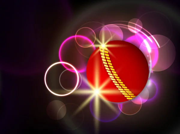 Concept sportif abstrait avec ballon de cricket brillant sur backgrou vague — Image vectorielle