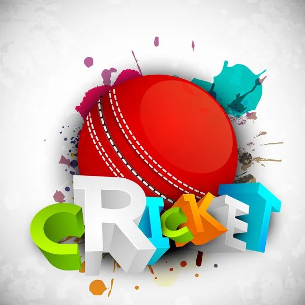 Concepto deportivo abstracto con bola de cricket brillante en el backgrou onda — Vector de stock