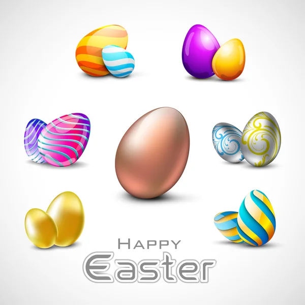 Happy Easter background with eggs. — Stock Vector