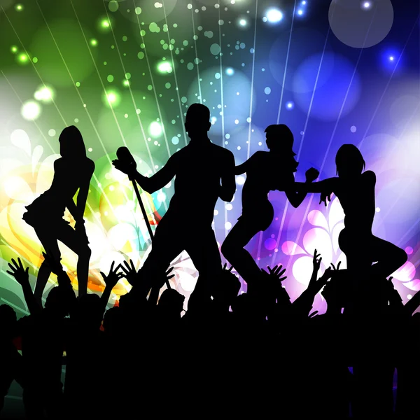 Musical dance party background. flyer or banner. — Stock Vector