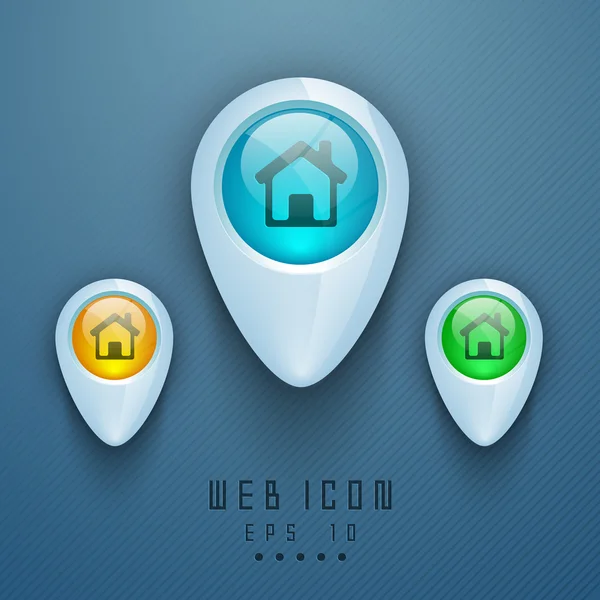 3D web 2.0 mail icons set. Can be used for websites, web applica — Stock Vector