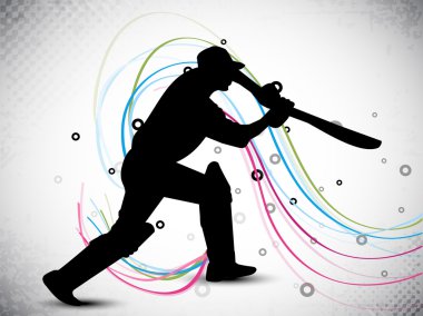 hareket, spor kavram oynarken kriket topa vuran oyuncu.