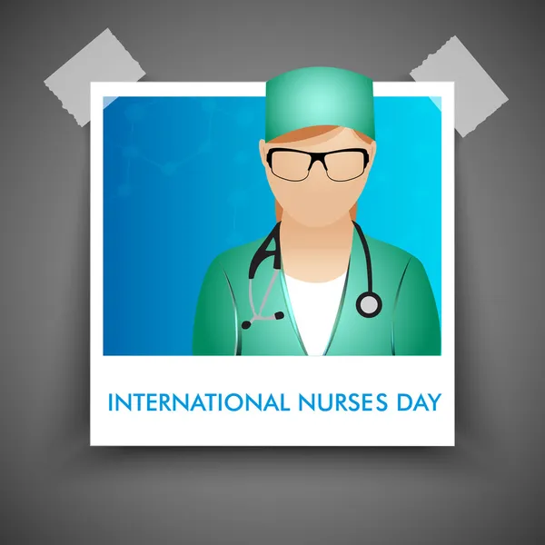 Концепция Международного дня медсестры с иллюстрацией медсестры — стоковый вектор