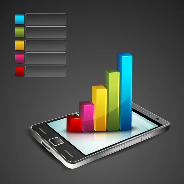 Statistiques 3D abstraites, business profit and loss background. SPE — Image vectorielle