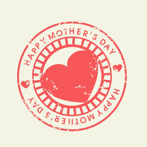 Grungy rubber stamp for Happy Mothers Day celebration. — Stock Vector