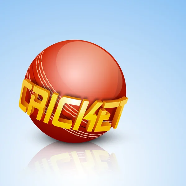 Abstract sports concept with shiny cricket ball on wave backgrou