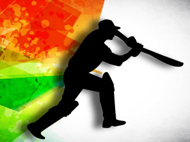 Cricket batsman in playing motion, sports concept. clipart