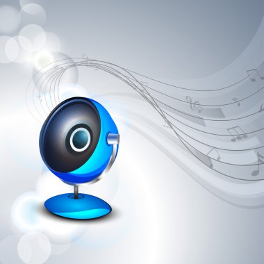 Hoparlörlerle soyut müzik arkaplanı.