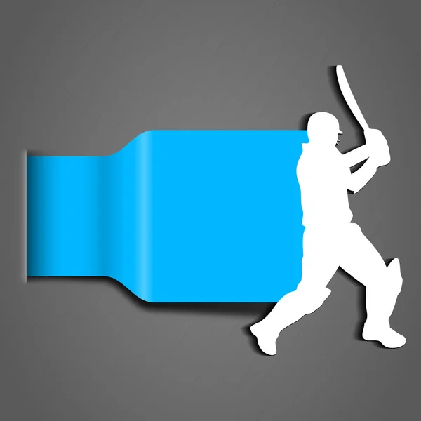 Cricket bateador en el juego de movimiento, concepto de deportes . — Vector de stock
