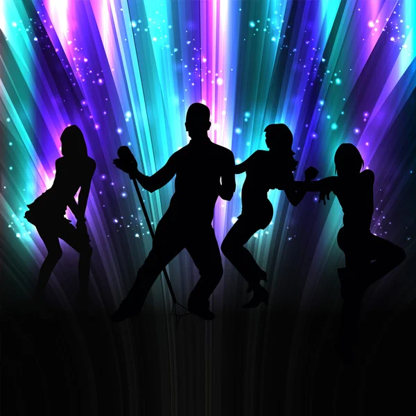 Musical dance party background. flyer or banner. — Stock Vector