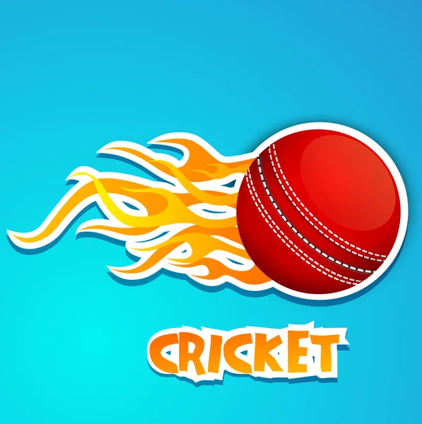 Abstract sports concept with shiny cricket ball on wave backgrou — Stock Vector