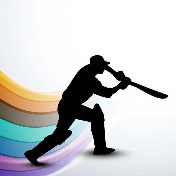 Cricket batsman in playing motion, sports concept. — Stock Vector