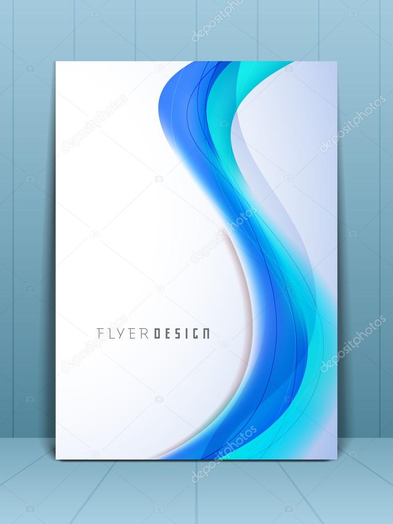 Professional business flyer template or corporate banner wave pa