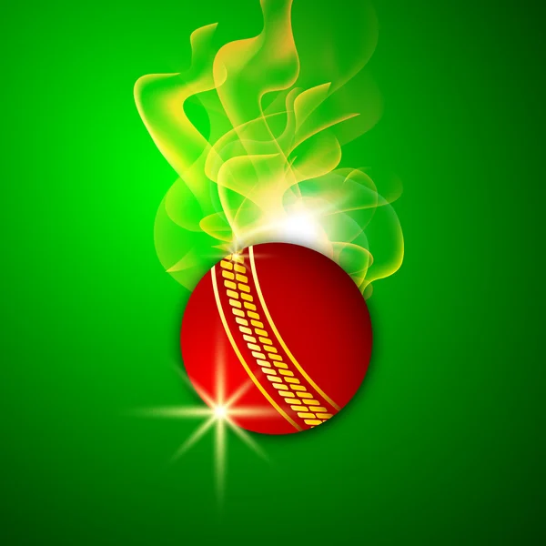 Abstraktes Sportkonzept mit glänzendem Cricketball auf Wellenrücken — Stockvektor