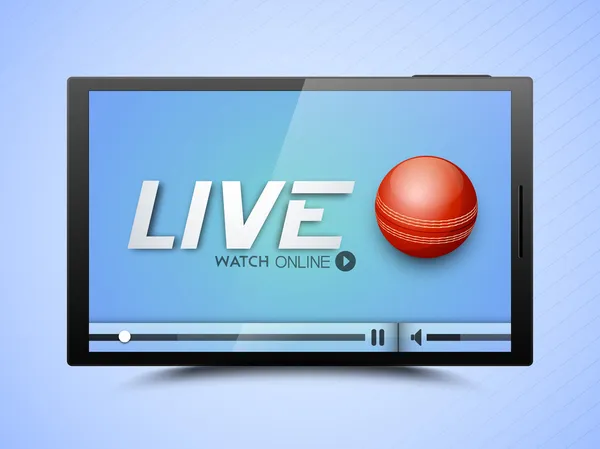 Cricket-Spiel live im Fernsehen übertragen — Stockvektor