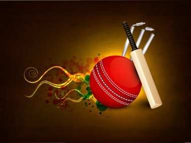 soyut spor kavram parlak kriket topuyla dalga backgrou üzerinde