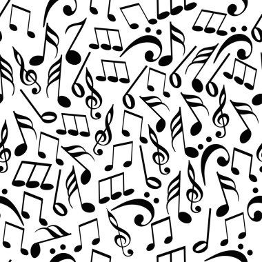 müzik notaları ile soyut seamless modeli.