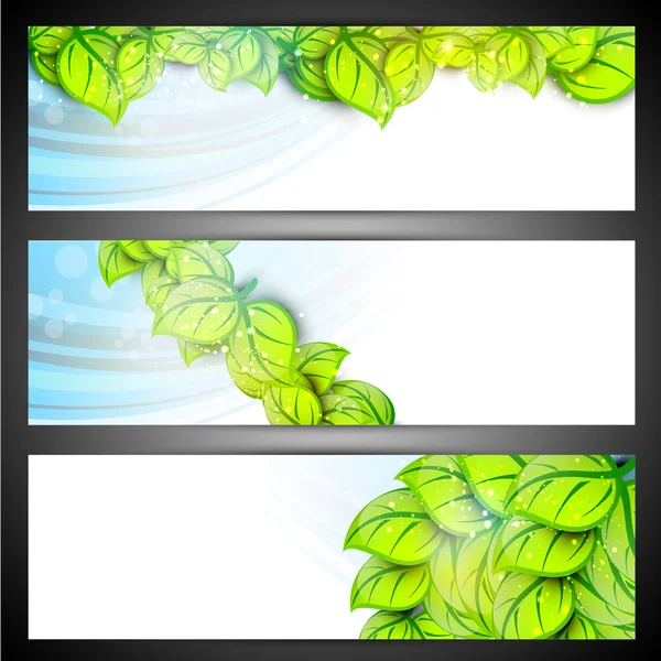 Natur und Öko-Website Header oder Banner-Set. — Stockvektor