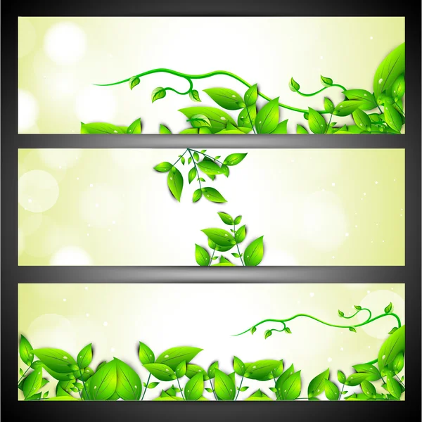 Nature and Eco website header or banner set. — Stock Vector