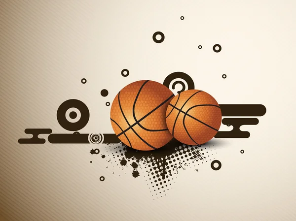 Ilustración de una pelota de baloncesto sobre fondo grueso abstracto. PE — Archivo Imágenes Vectoriales