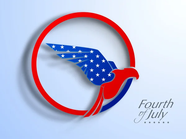 Konzept zum amerikanischen Unabhängigkeitstag mit Weißkopfseeadler in den Flaggenfarben — Stockvektor