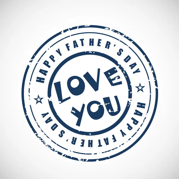 Sello de goma azul para el Día de los Padres Felices con texto gruñón love yo — Vector de stock