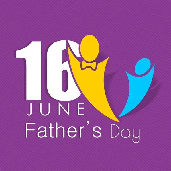Ευτυχισμένος Πατέρες ημέρα έννοια με το σύμβολο ενός πατέρα και το παιδί με — Διανυσματικό Αρχείο