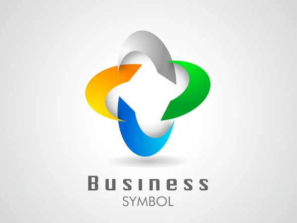 Bunter Pfeil Corporate Icon oder Business-Symbol auf grauem Hintergrund — Stockvektor