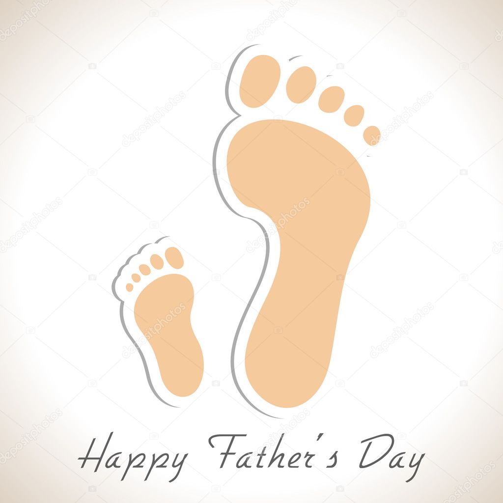 Foot prints of a father and child, Creative concept for Happy F