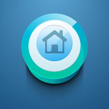 parlak 3d web 2.0 ev veya ana sayfa sembol simge seti. EPS 10.