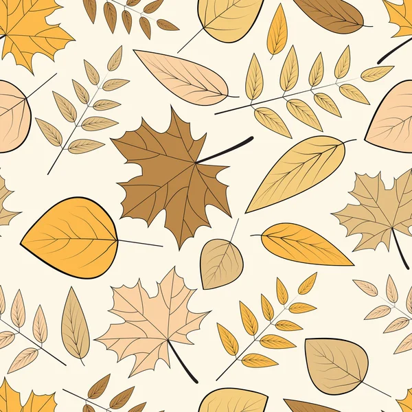 Feuilles d'automne fond sans couture . — Image vectorielle