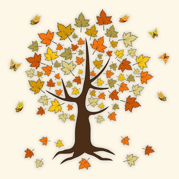 Árbol de otoño . — Vector de stock