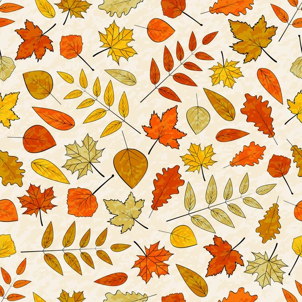 Feuilles d'automne fond sans couture . — Image vectorielle