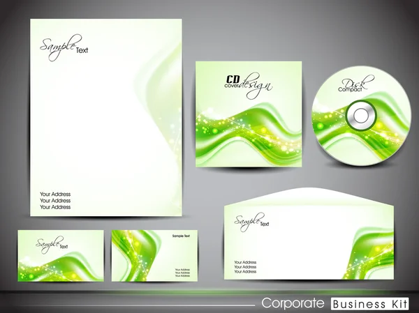 Professionelles Corporate Identity Kit oder Business Kit mit artisti — Stockvektor