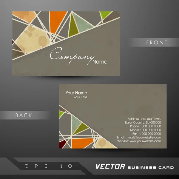 Modelo de cartão de visita profissional e designer ou carro visitante — Vetor de Stock